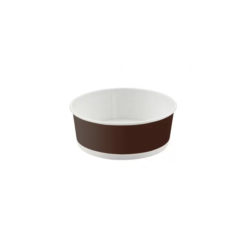 Saladier rond en carton marron foncé