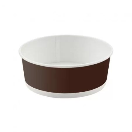 Saladier rond en carton marron foncé