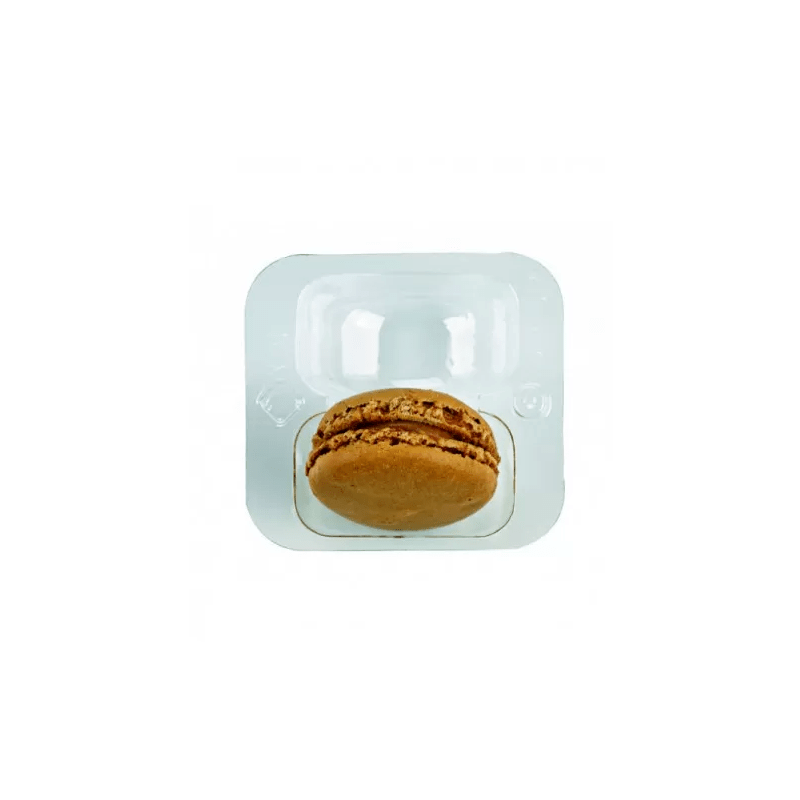 Insert plastique PET transparent 2 macarons avec fermeture clipsable