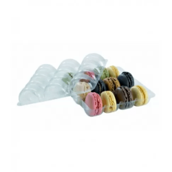 Insert plastique PET transparent 12 macarons avec fermeture