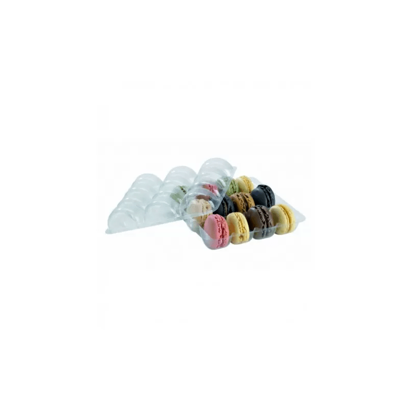 Insert plastique PET transparent 12 macarons avec fermeture