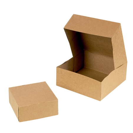 Boîte pâtissière carton kraft brun