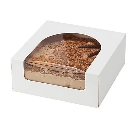 Boîte pâtissière avec fenêtre ronde en cellulose